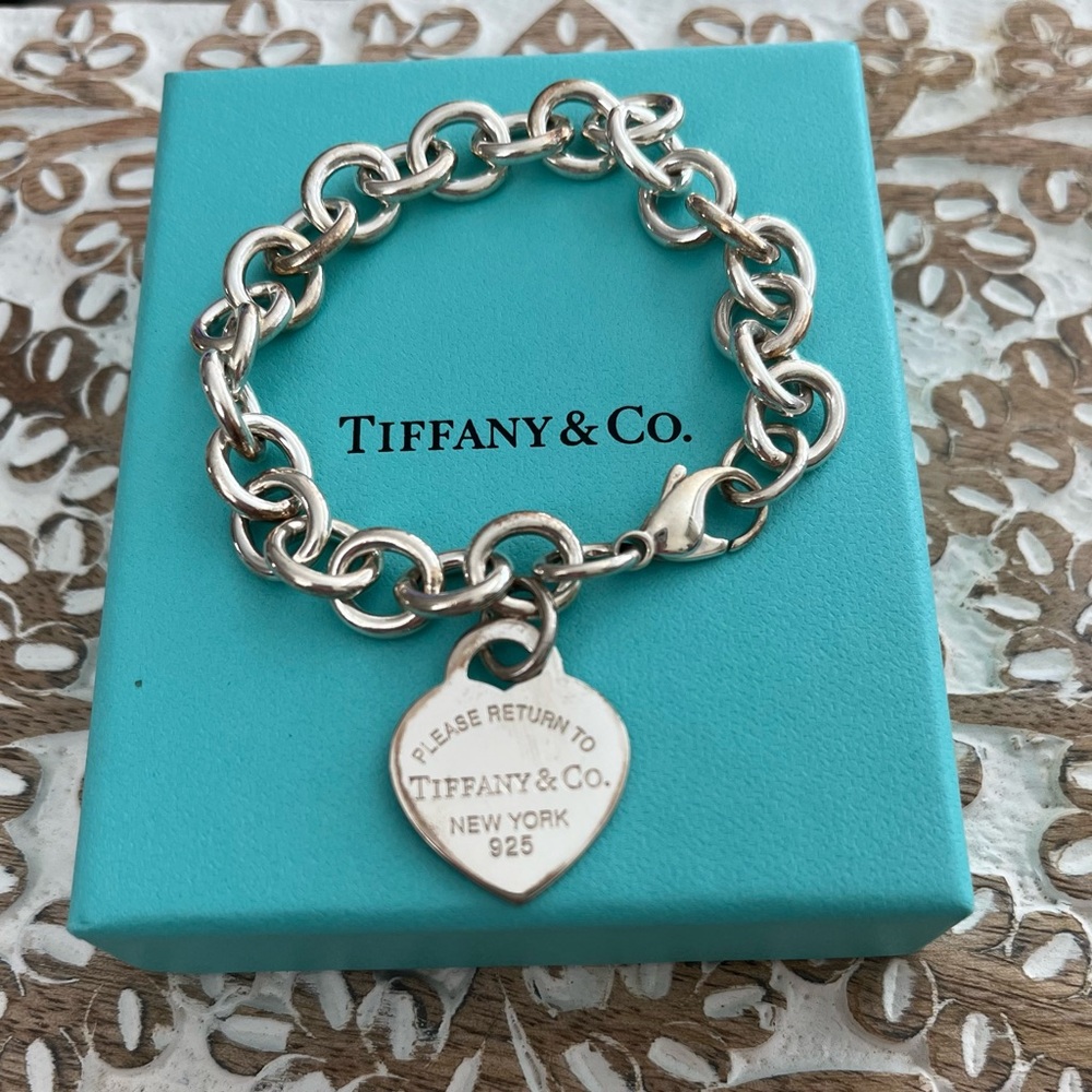 Tiffany Sterling Silver Heart Bracelet. Never worn original package & receipt.